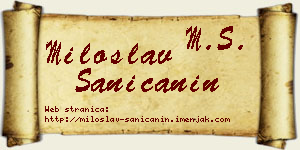 Miloslav Saničanin vizit kartica